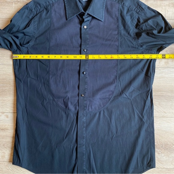 Hugo Boss Black Tuxedo Shirt Mens 16 1/2 42- French Cuffs Bib regular fit - Picture 10 of 13